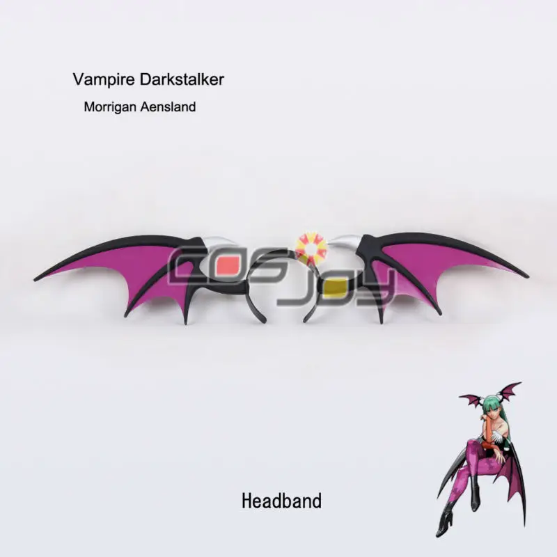 Вампир Темный Сталкер Morrigan Aensland крылья и повязка на голову реквизит косплея из