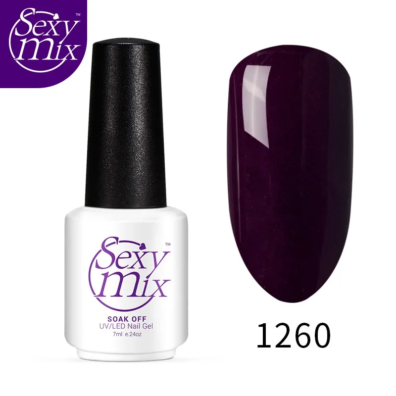 Sexymix Гель-лак для ногтей фиолетовый цвет серия УФ-лак для ногтей Замачивание от длительного действия Фиолетовый Серия Led гель Полупостоянный гель - Цвет: 1260