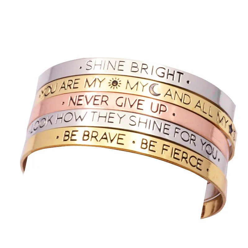 Fashion accessories jewelry brave letter wish design cuff bangle lovers' gift B3401