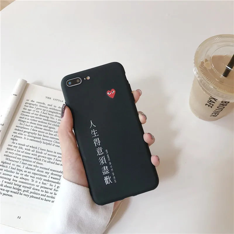 

Japan CDG Play Comme des Garcons case For iPhone 6 6s 7 8 Plus X Xs Max Xr Happy lifetime love heart eye soft Cover Fundas