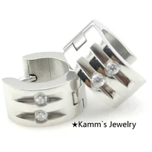 MAN'S серьги-кольца с горным хрусталем качество Brincos полированная нержавеющая сталь серебро модные ювелирные изделия KE463