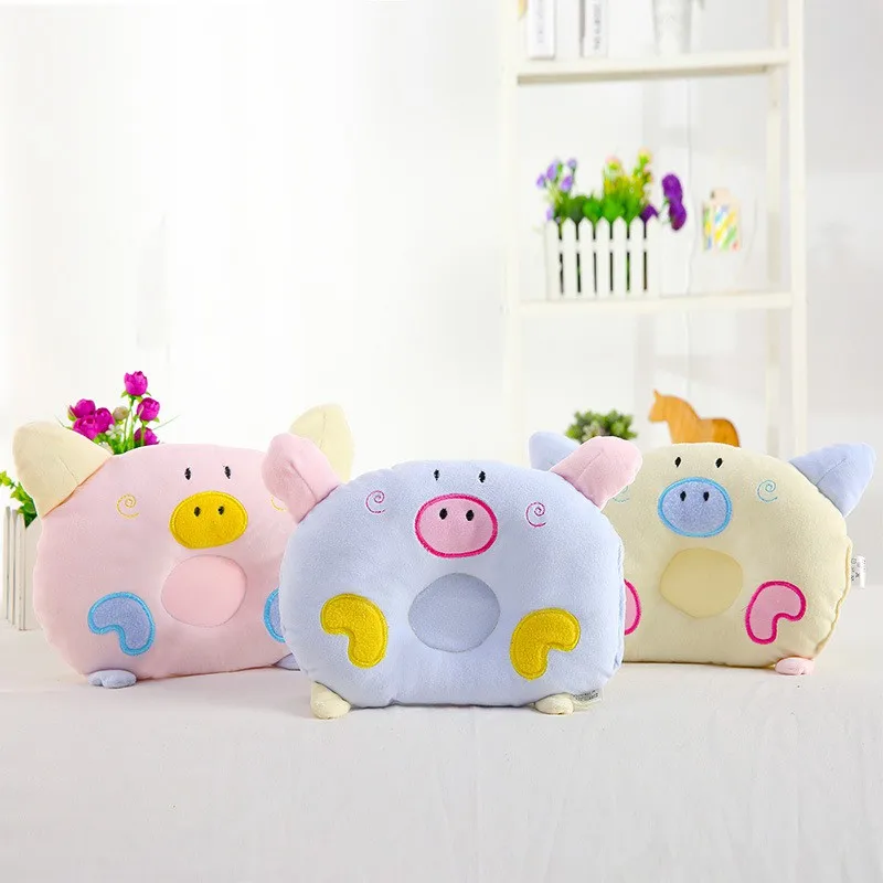 3 вида стилей детские постельные принадлежности печати свинья слон звезда овальной формы 100% хлопок защиты ребенка Подушка Предотвращение