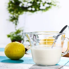 Термостойкая прозрачная Мензурка, чай, кофе, напитки, кружка для молока на завтрак, весы, чашка с ручкой с крышкой