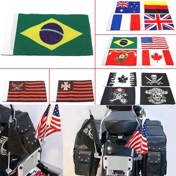 

Motocycle Plate Frame Double Pole Flag Holder for Decorative Universal L Style