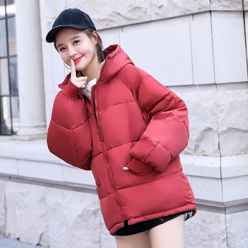 Hiver Lâche Rouge Coton Gray brick Style Fit Court Pain Rose rose blanc Nouveau Rembourré Brique Femmes Green Preppy 2018 Down Vestes Femme Red Manteaux Noir Parkas light army dz1wCxC