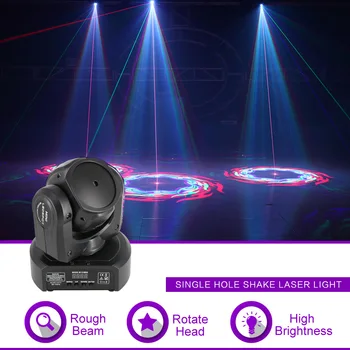 

Sharelife Mini 1 Lens RGB Laser Shark Moving Pattern Beam Laser Light Home Gig Party DJ Stage Lighting Sound Auto H1C