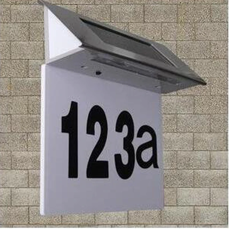 2019 NEW 4 LED solar light Outdoor stainless steel House number Indicator light for Outdoor courtyard wall light solar lamp (8)