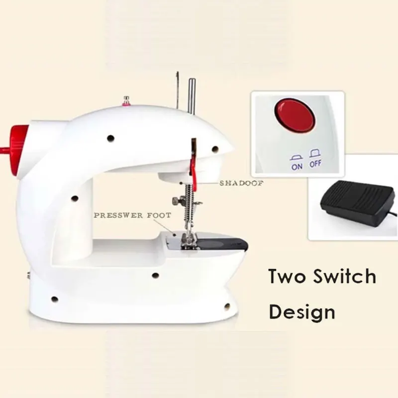 Мини бытовая швейная машина профессиональная портативная двойная нить