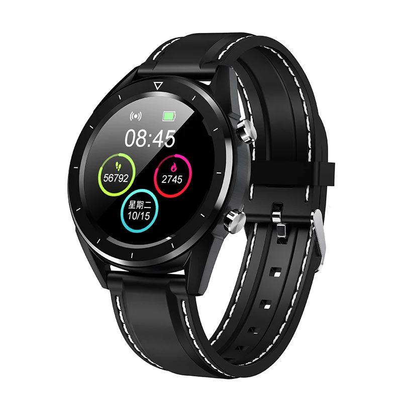 Мужские Смарт-часы, водонепроницаемые ЭКГ, пульсометр, монитор артериального давления, браслет, спортивный фитнес-трекер, умные часы для Android ios - Цвет: black silica gel
