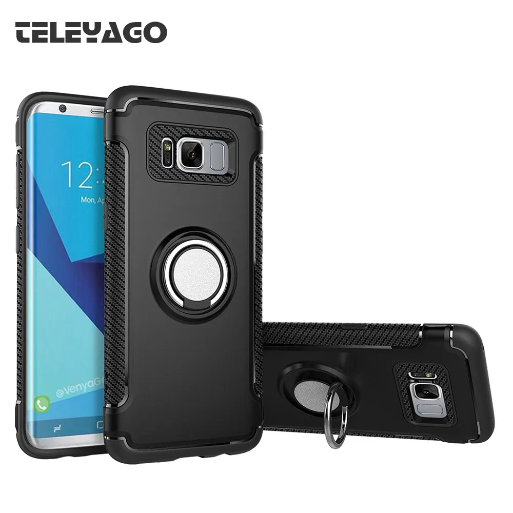 for Samsung Galaxy S8 Case Premium Hard Soft Hybrid Armor Finger Grip Ring Kickstand 5.8 inch Protection Shell Cover Bag Holder |