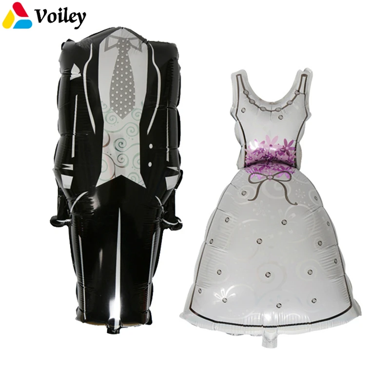 

VOILEY Groom Bride Wedding Dress Foil Balloon Just Married Decoration Wedding Decoration Balloons Bridal Party Inflatable Ball,Q