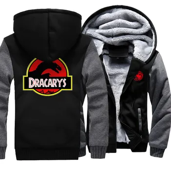 

2019 Game Of Thrones Winter Fleece Hoodie Winter Thick Jacket Coat Printed Dracarys Dragon Hot Sale Sweatshirt Hooded Tracksuit
