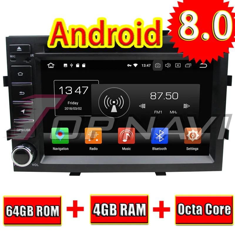 Topnavi Восьмиядерный Android 8 0 автомобильный DVD Авторадио плеер для Chevrolet Cobalt Spin/Onix