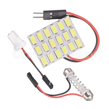 

100Set Wholesale Dome Door Lamp 18 LED 5630 SMD Car Auto 5730 Interior Lamp Bulb T10 Festoon Dome 3 Adapter DC12V