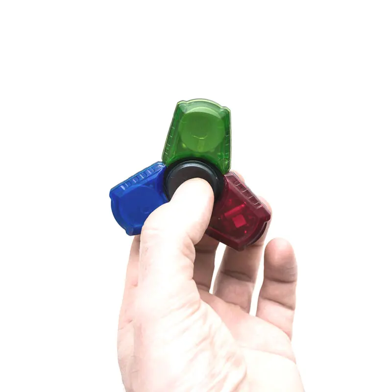 

Two-leaf Clover Colorful Plastic Hand Spinner With Led Light Combined Illuminated Fidget Spinner EDC Anti Stress Kid's Toy