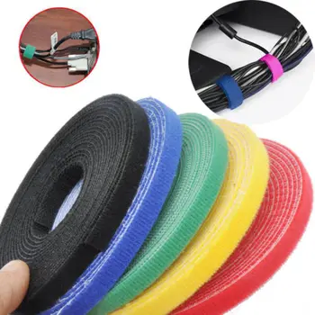 

Fixmee Colorful Reusable 1cm*25 meters Back to Back Hook Loop Cable Ties,Power Wire Management Nylon Magic Tape Sticks