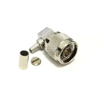 

10 PCS RF Coaxial 50ohm N Male Right Angle Crimp Connector for RG58/RG142/RG400 Type cable Connector Plug
