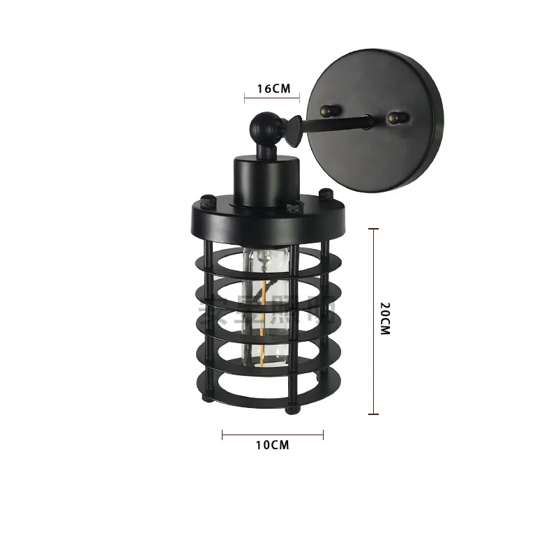 Wall lamp lighting Loft American country industry wind and iron art antique small iron cage bar bed aisle lamps free shipping Wall lamp lighting Loft American country industry wind and iron art antique small iron cage bar bed aisle lamps free shipping