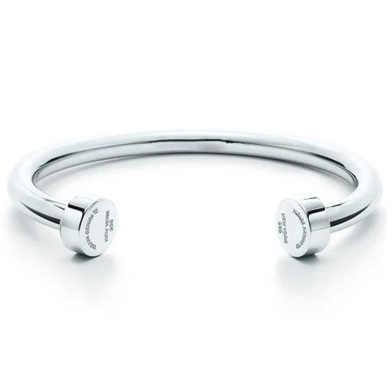 

CHAMSS 100% 925 Standard Sterling Silver Charm MOMENTS STERLING SILVER BANGLE WITH LOGO HEART CLASP Charm Beads For Gift Jewelry