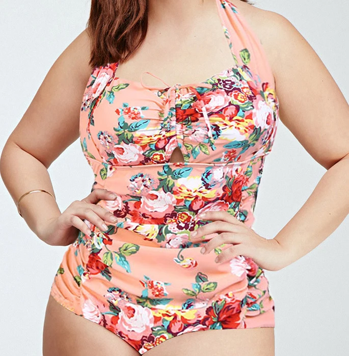 2015 New Style Large Size Woman One Piece Swimsuit Female High Quality Swimwears Beach Bathing Suit |