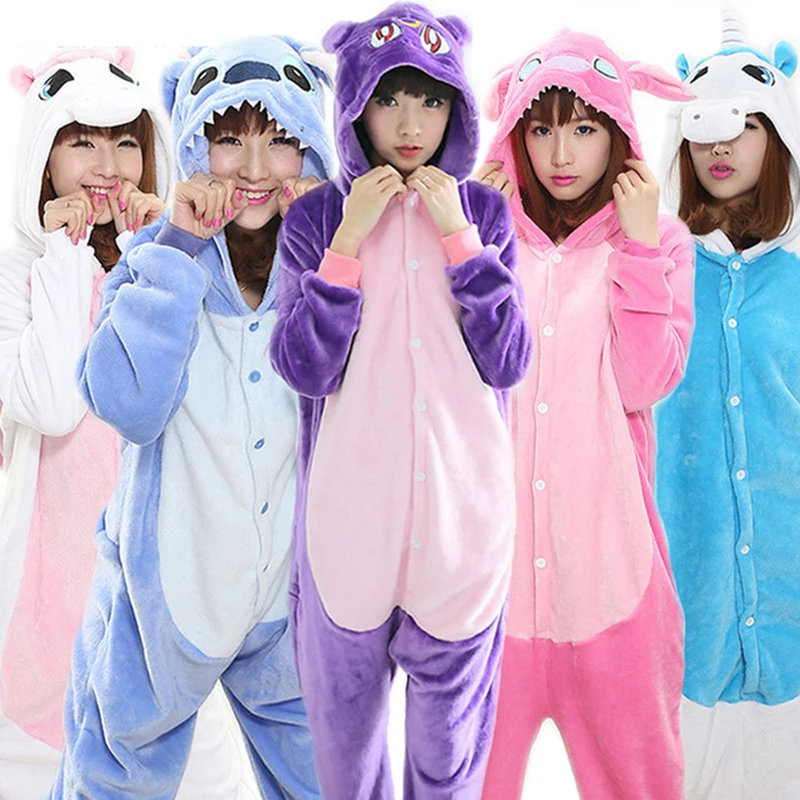 

Adults Kigurumi Unicorns Pajamas sets kids Sleepwear Pyjama Animal Suit Cosplay Women Winter Garment Cute Animal Winter Costume