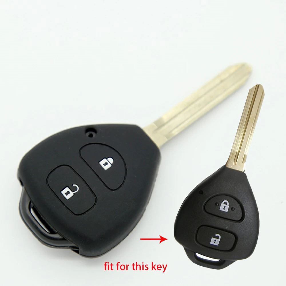 2 кнопки дистанционного ключа автомобиля силикона Fob чехол для Toyota Camry Yaris RAV4 HiLux