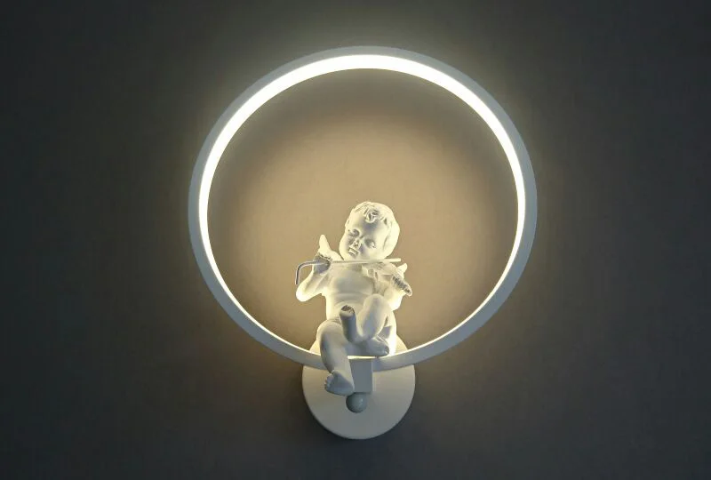 Horsten Modern Nordic Angel LED Wall Light Lamp Sconce Metal Resin Acrylic Wall Lamp Bedroom Bedside Wall Lights Home Decoration Lighting (6)