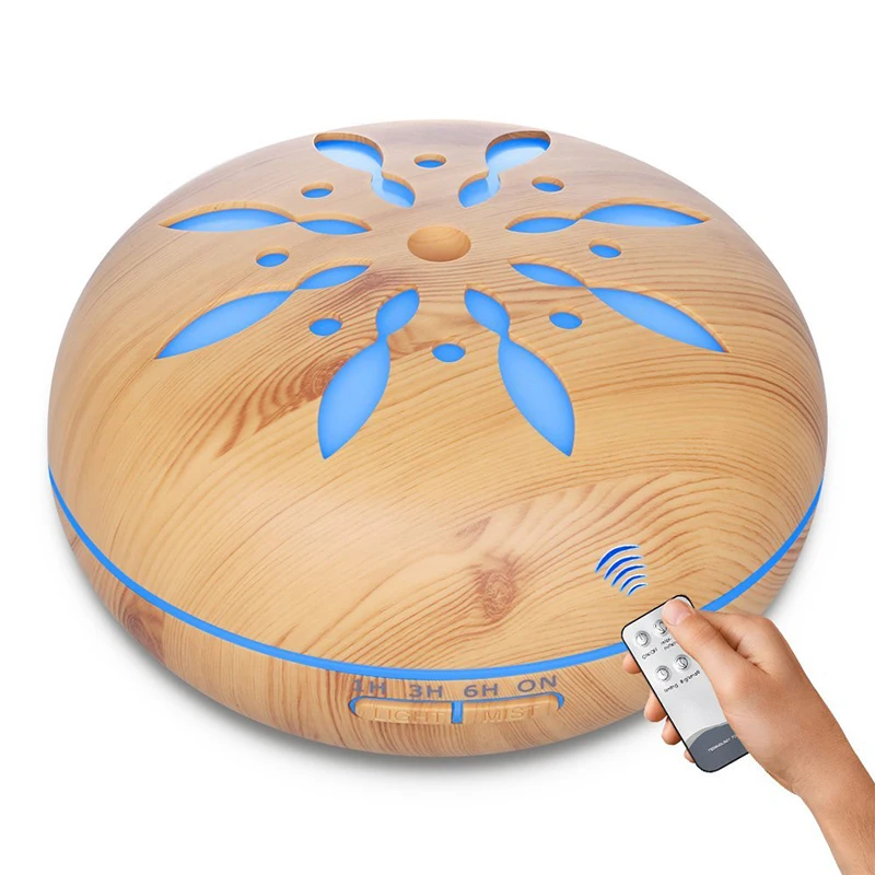 

500ML Remote Control Aromatherapy Diffuser Wood Grain Essential Oil Aroma Diffuser With LED Lights For Home Air Aroma Humidifier
