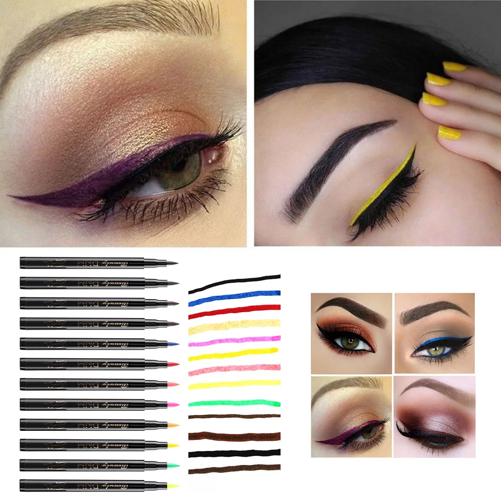 1PC Colorful Waterproof Liquid Eyeliner Pencils Fast Dry Long Lasting Thin Head Eye Liner Pen Makeup Tools Black/Blue/Red/Brown 1PC Colorful Waterproof Liquid Eyeliner Pencils Fast Dry Long Lasting Thin Head Eye Liner Pen Makeup Tools Black/Blue/Red/Brown