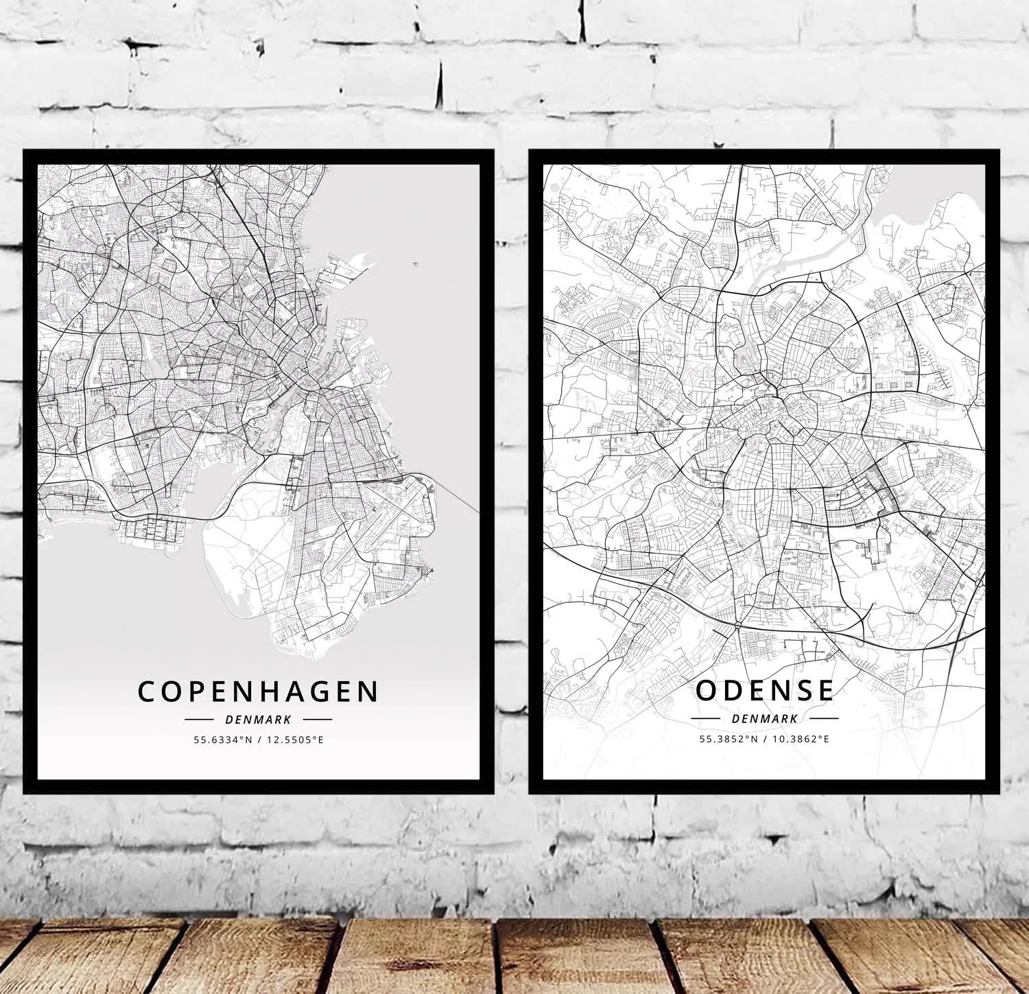 

Copenhagen Odense Denmark Map Poster