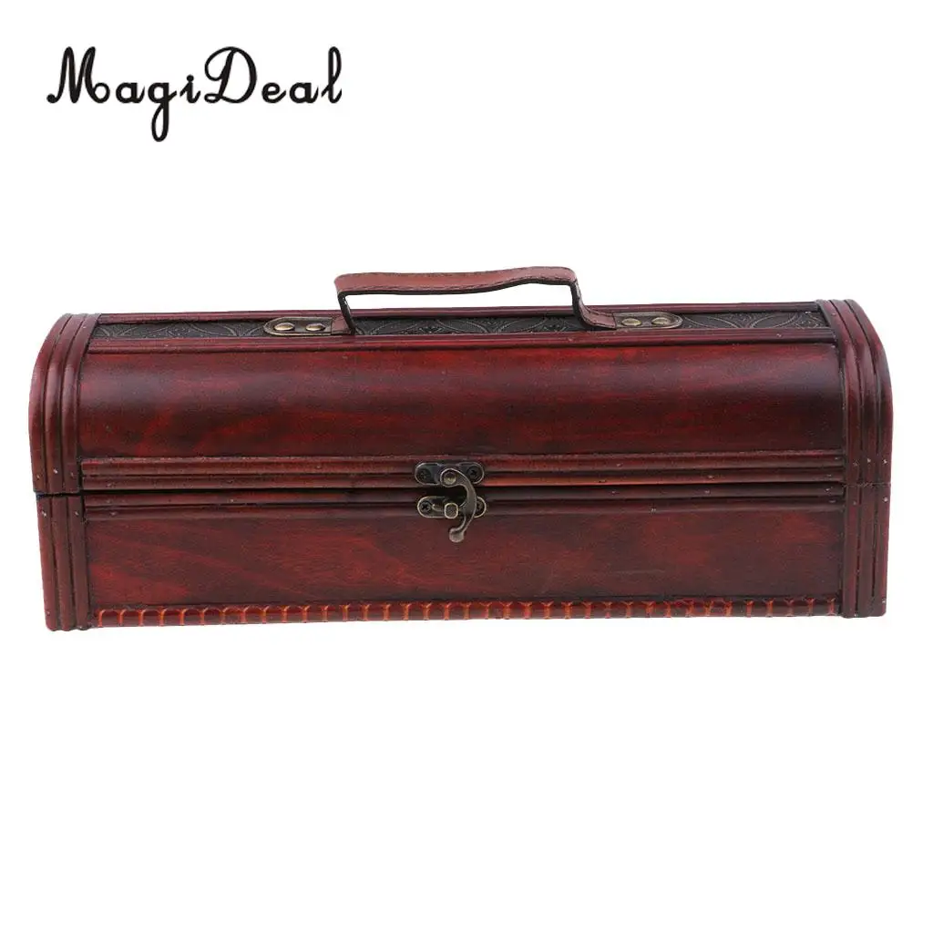 MagiDeal Vintage Portable Wood Wine Box Unique Gift Wine Storage Box Bottle Packags