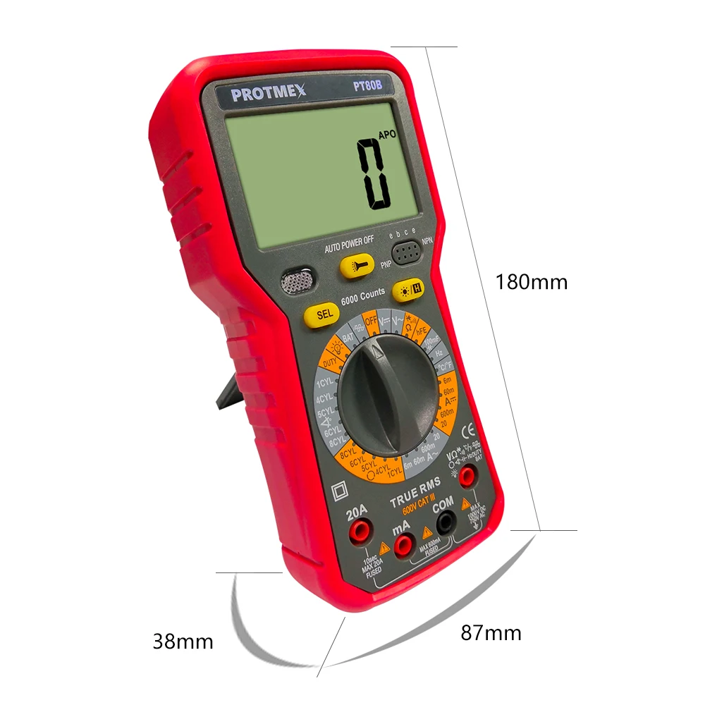 PROTMEX 6000 отсчетов дисплей TRMS Автозапуск автомобильный двигатель мультиметр Частота Емкость