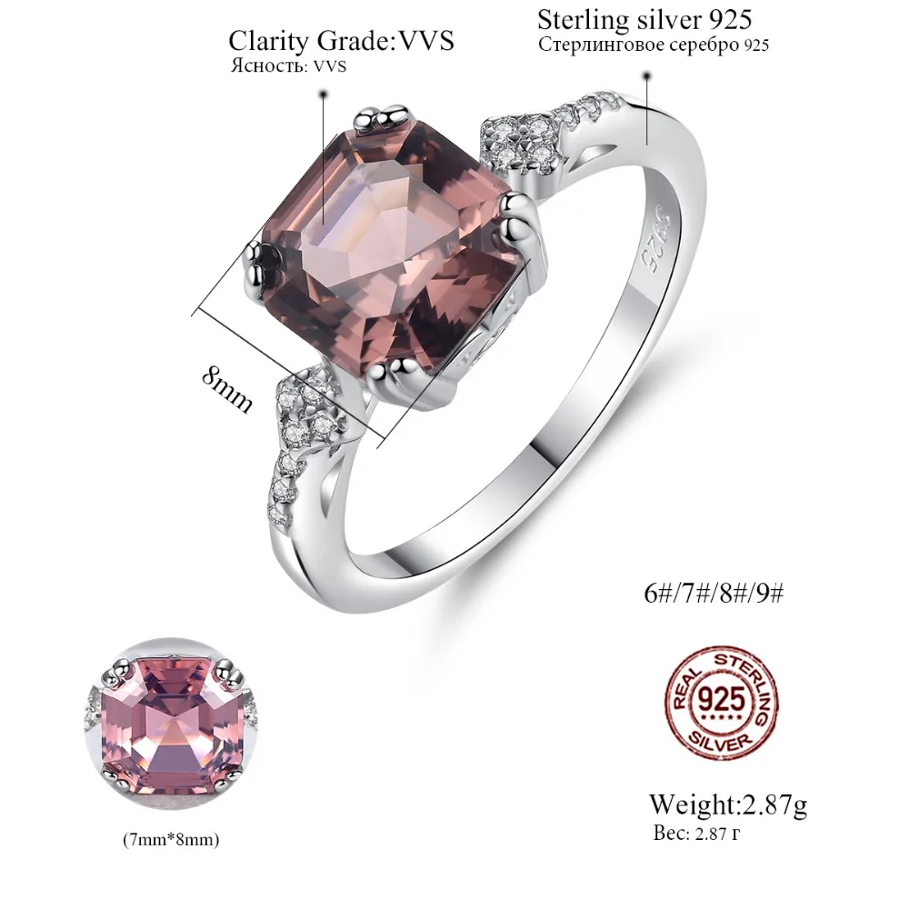 CZCITY бренд 925 стерлингового серебра кольца для Для женщин оформление морганитом ювелирные изделия резьба S925 женское кольцо De Marque De Luxe