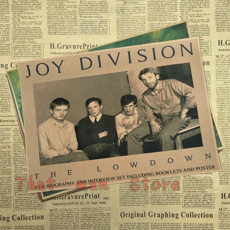 ВИНТАЖНЫЙ ПЛАКАТ Joy Division happy split крафт ретро рок старый постер пост Панк Группа живопись Ретро плакат 42*30 см