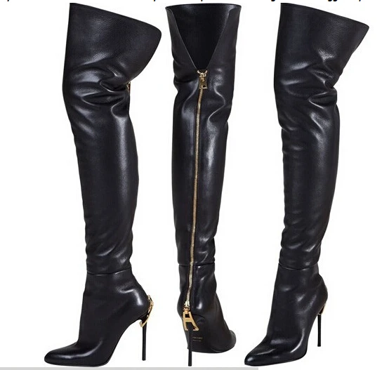 Regalo di natale donna pro stivali alti genuine Pelle zip oro sul Regalo di natale donna pro stivali alti genuine Pelle Pelle Pelle zip oro sul f2ad37