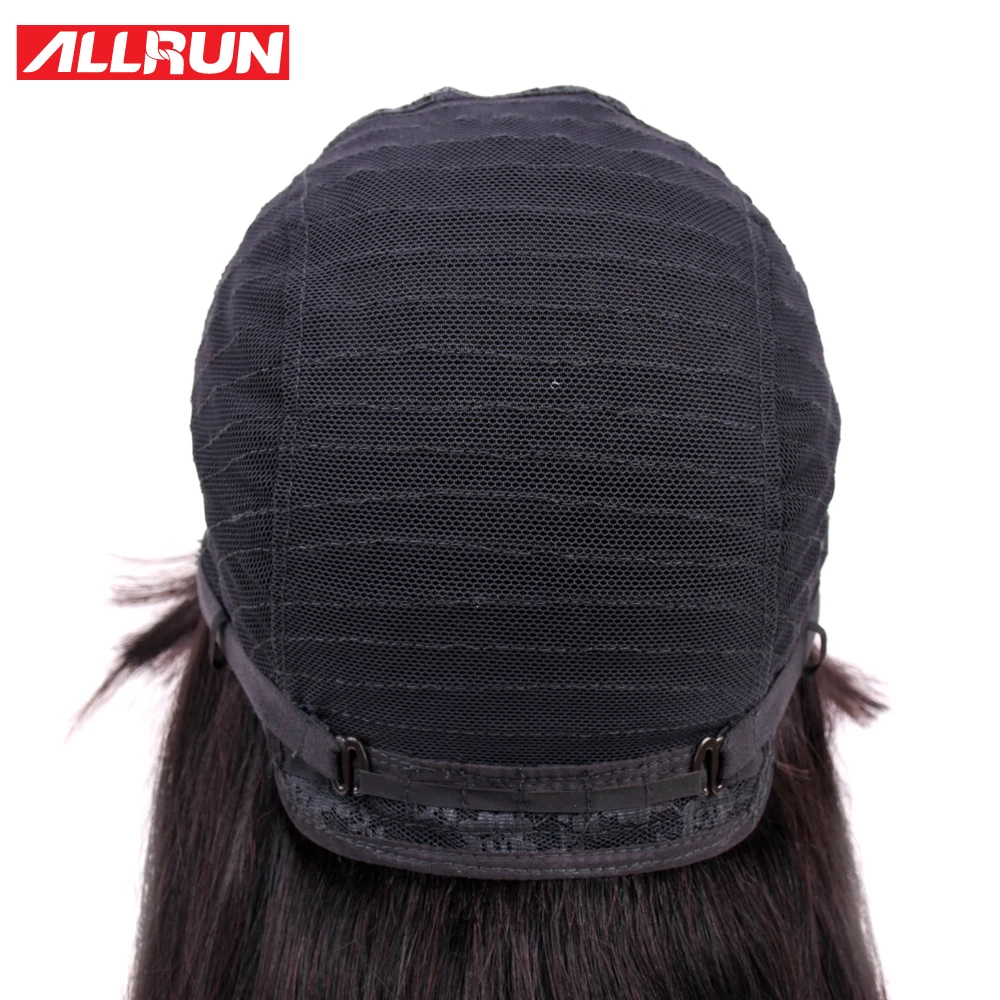 ALLRUN малайзийские волнистые человеческие волосы парики с регулируемой челкой человеческие волосы парики не Реми волосы короткие парики машина средний коэффициент