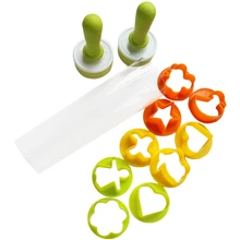 Помадка валик сердца и звезды Embosser Becorating торт пасты Скалки с девять печенья резаки, сохраненные внутри H119