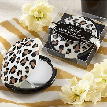 

60PCS/LOT New Arrival Wedding Decorations Cheetah Compact Mirror wedding bridal shower party favor guest gift Free shipping