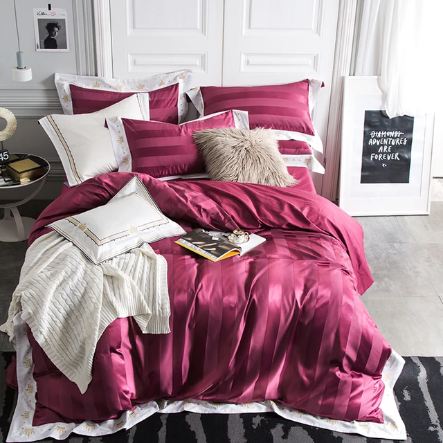 Best Price Papa&Mima stripe Solid color 4Pcs Queen King Size Bedding Sets Polyester and Cotton fabric Flat Sheet duvet cover Set Bedlinens Best Price Papa&Mima stripe Solid color 4Pcs Queen King Size Bedding Sets Polyester and Cotton fabric Flat Sheet duvet cover Set Bedlinens