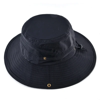 TQMSMY солнцезащитные шапки для мужчин женская панама с широкими полями анти-УФ кепки мужские летние рыболовные кепки дышащая сетка bone пляжная шляпа мужская - Цвет: Черный