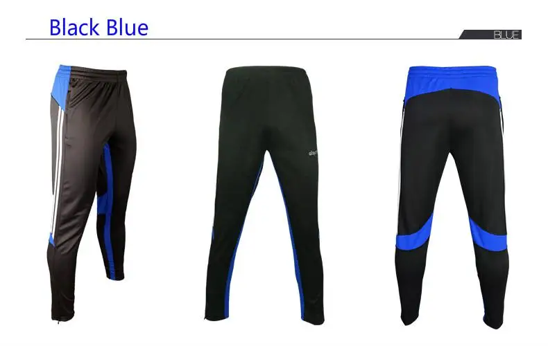 Мужские брюки для активного отдыха, спортивные брюки, мужские спортивные штаны, обтягивающие штаны для футбола, Мужские штаны для бега с карманами на молнии, Мужские штаны с нижней частью - Цвет: 6603 black blue