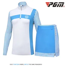 PGM одежда для гольфа женская летняя Солнцезащитная дышащая футболка для гольфа эластичный закрытый облегающая Спортивная одежда для леди размер s-xl