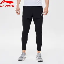 Li-Ning мужские спортивные шорты для бега 86% нейлон 14% спандекс Стандартная посадка комфортные дышащие спортивные шорты с подкладкой AKSP131 CAMJ19