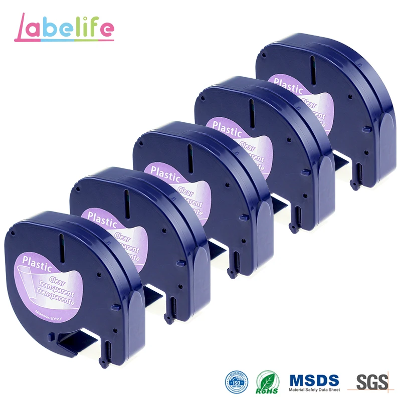 Labelife 5 Pack Compatible DYMO LetraTag Tape 16952 (12267 16951 12268