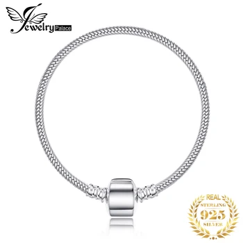 

Jewelrypalace 925 Sterling Silver Bracelet Snake Chain Bangle Bracelets For Women Bracelet Fit Beads Charms Silver 925 original