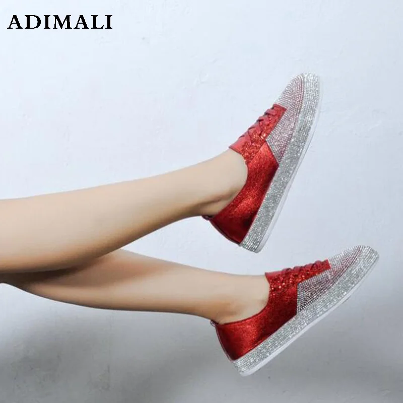 

spring autumn woman flats slip on shoes Genuine Leather Sequin ladies loafers fashion handmade style lady shoes womans flats