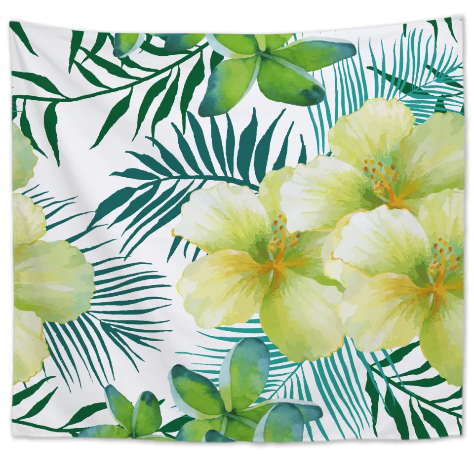 Cilected тропический растительный гобелен настенный полиэстер тонкий Богемия кактус банановый лист печати гобелен пляжное полотенце подушка - Цвет: AH043-14