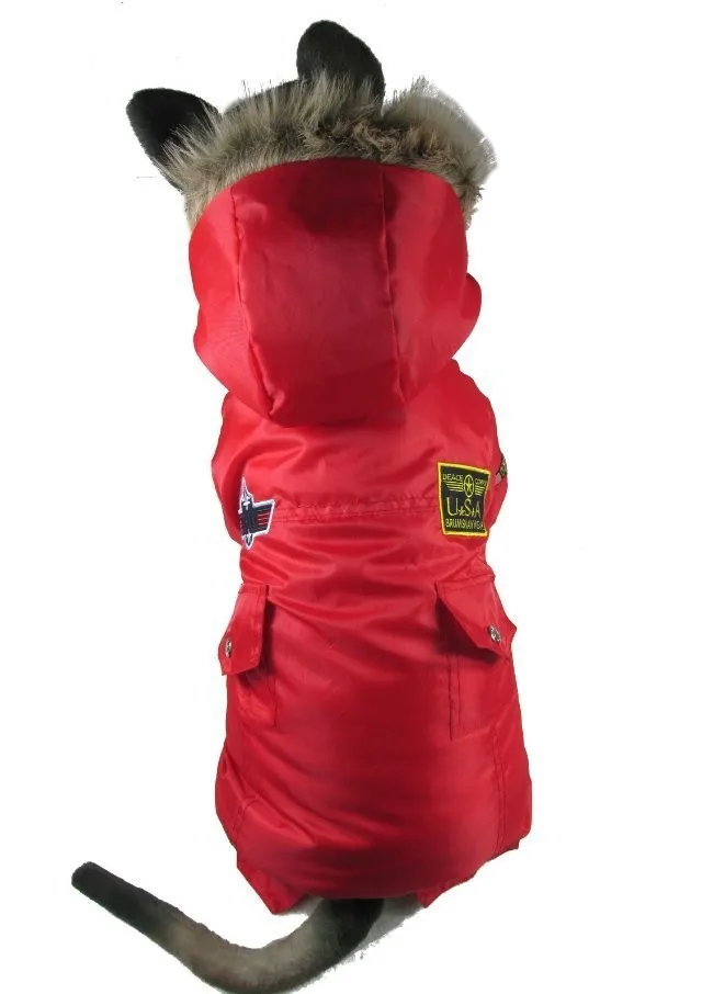 Хит, зимняя теплая плотная одежда для больших и маленьких собак, одежда для домашних животных, комбинезон с капюшоном, штаны, одежда, XS-5XL, Новое поступление - Цвет: Red