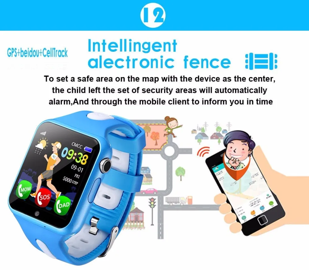 2018 NEW Tracking GPS Watch for Kids Call for Children's Smart watch with Camera SOS Location Device Tracker baby Safe Anti-lost