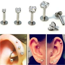 Антиаллергенная нержавеющая сталь 316L 1 шт минималистичные 2 мм 3 мм 4 мм квадратные круглые Звездные Серьги с цирконием кубической огранки для женщин